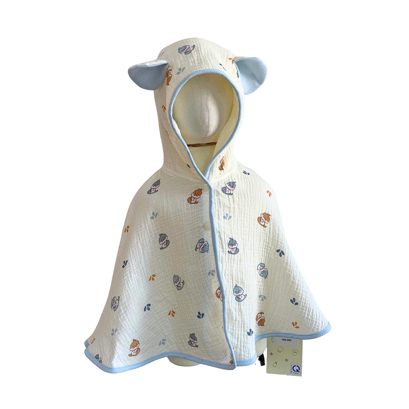 Áo choàng Bessla 0 - 24 tháng in hình rồng xanh màu be 17