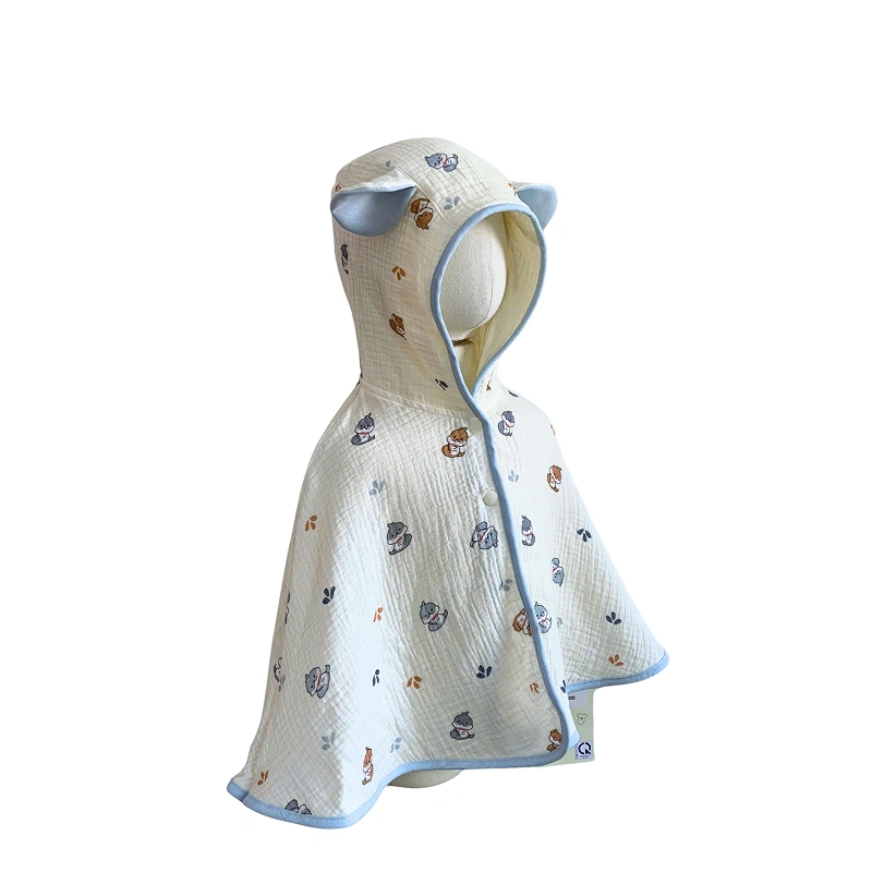 Áo choàng Bessla 0 - 24 tháng in hình rồng xanh màu be 18