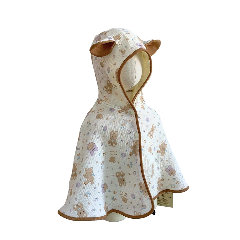 Áo choàng Bessla 0 - 24 tháng in hình rồng xanh màu be 22