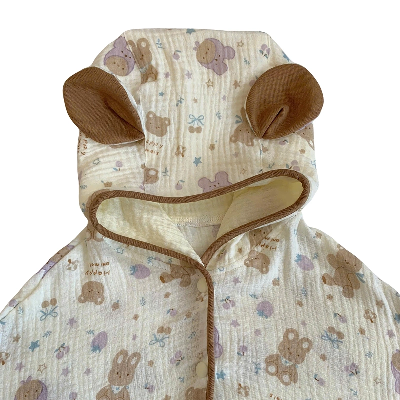 Áo choàng Bessla 0 - 24 tháng in hình rồng xanh màu be 24