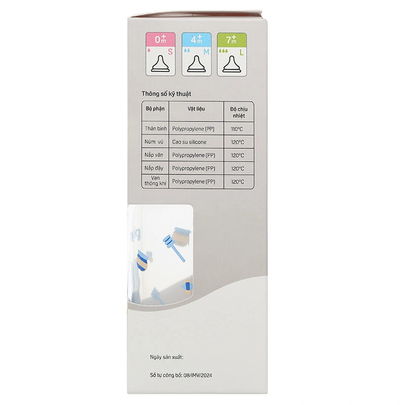 Bình sữa nhựa PP Pigeon cổ hẹp 120 ml - Hình gấu (0 - 4 tháng) 15