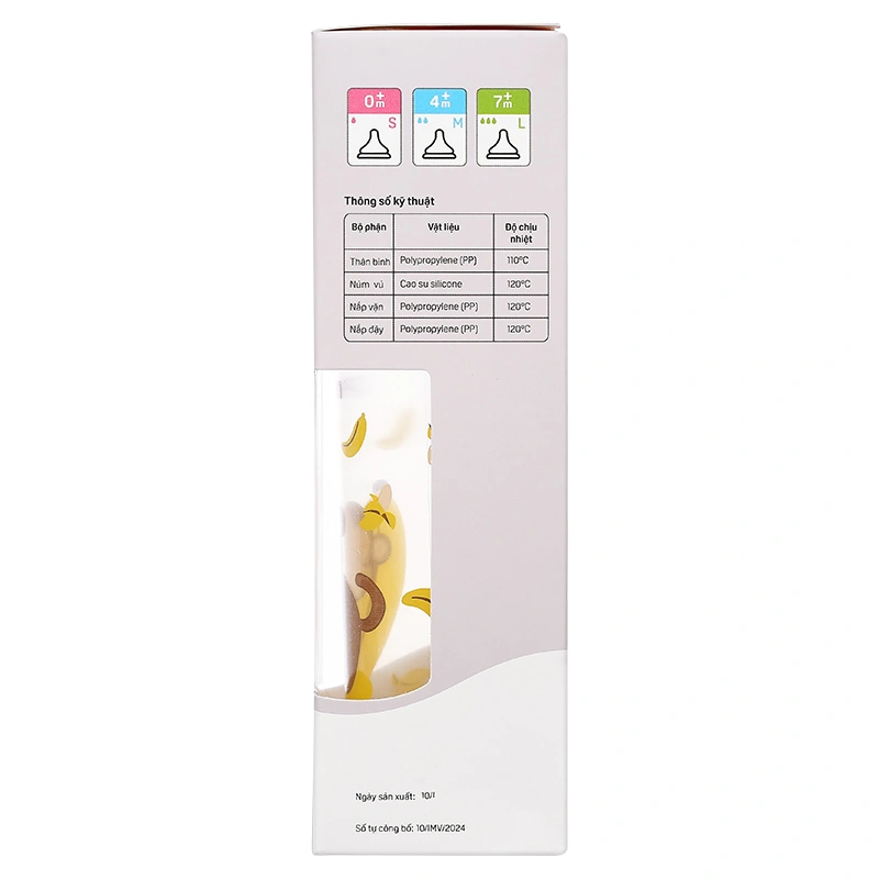 Bình sữa nhựa PP Pigeon cổ hẹp 120 ml - Hình khỉ (0 - 4 tháng) 29