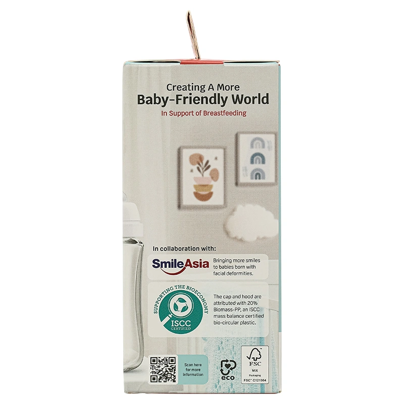 Bình sữa thủy tinh Pigeon Softouch Baby-Friendly World cổ rộng 240 ml (từ 3 tháng) 24