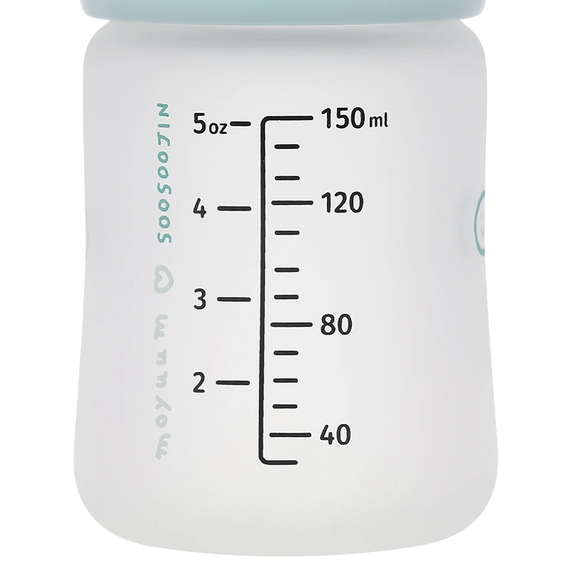 Bình sữa thủy tinh tráng silicone Moyuum cổ rộng 150 ml - Mặt cười (0 - 2 tháng) 3