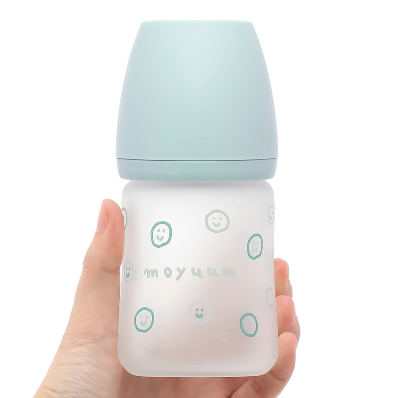 Bình sữa thủy tinh tráng silicone Moyuum cổ rộng 150 ml - Mặt cười (0 - 2 tháng) 8