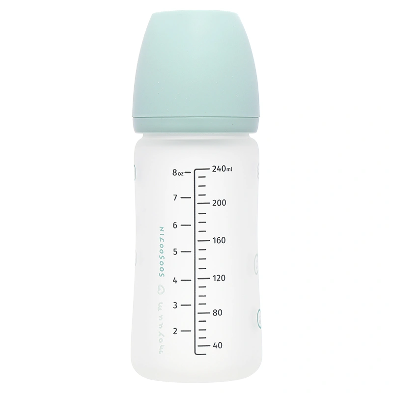 Bình sữa thủy tinh tráng silicone Moyuum cổ rộng 150 ml - Mặt cười (0 - 2 tháng) 14