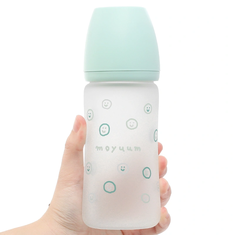 Bình sữa thủy tinh tráng silicone Moyuum cổ rộng 150 ml - Mặt cười (0 - 2 tháng) 20