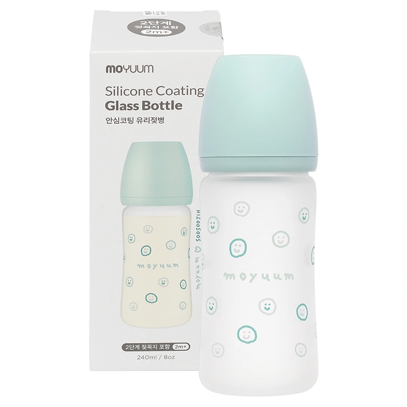Bình sữa thủy tinh tráng silicone Moyuum cổ rộng 150 ml - Mặt cười (0 - 2 tháng) 21