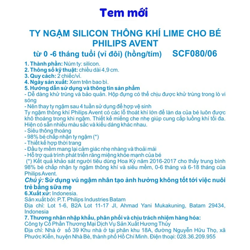 Bộ 2 ti ngậm Philips Avent thông khí SCF080/05 (0 - 6 tháng) - Màu xanh, vàng 7