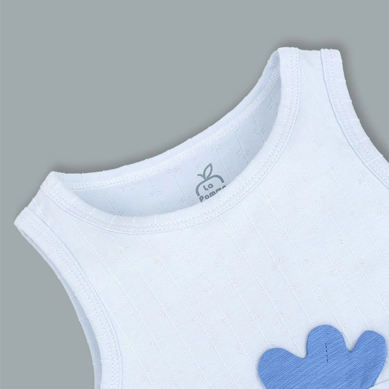 Bộ sát nách bé trai La Pomme bạn nhỏ trong vườn màu xanh dương 6