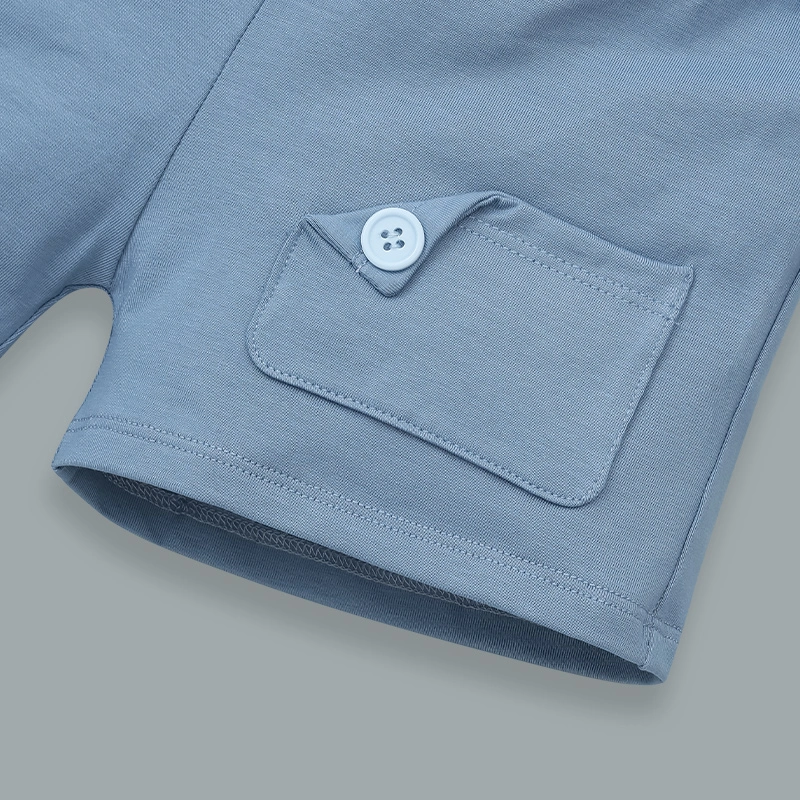 Bộ sát nách bé trai La Pomme little friend màu xanh dương - trắng 14