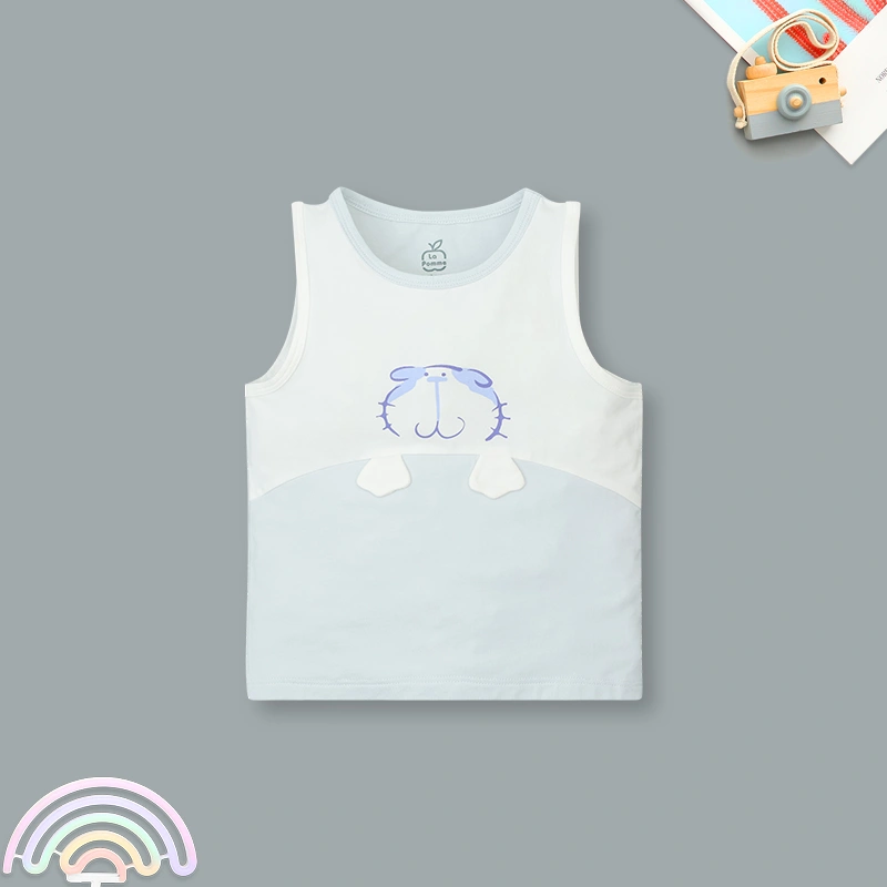 Bộ sát nách bé trai La Pomme little friend màu xanh dương - trắng 5