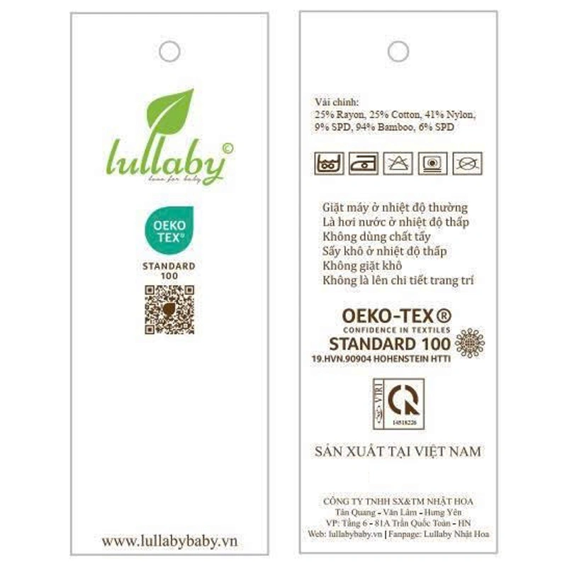 Bộ tay ngắn cài lệch kẻ caro Lullaby NH442N màu nâu be 3