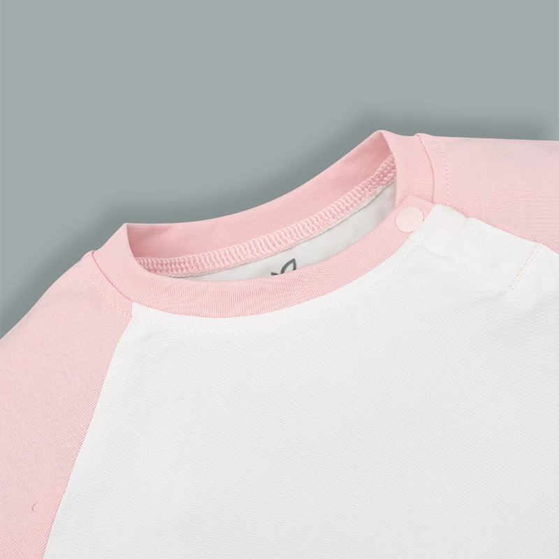 Bộ tay ngắn bé gái La Pomme rong chơi cùng sắc màu màu hồng - trắng 6