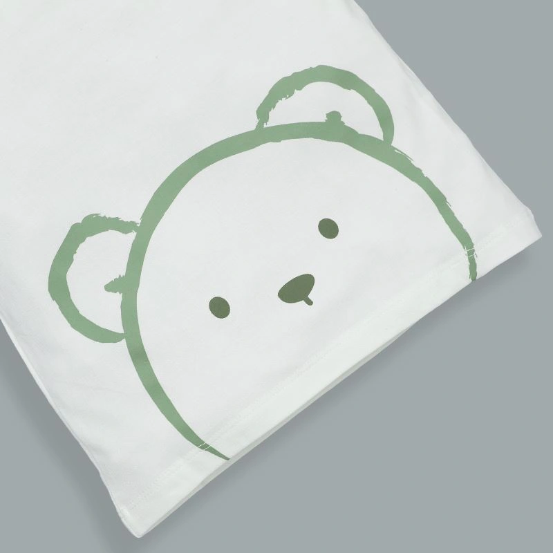 Bộ tay ngắn bé trai La Pomme Funny Baby màu xanh rêu - trắng 10