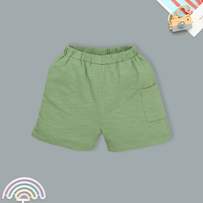 Bộ tay ngắn bé trai La Pomme Funny Baby màu xanh rêu - trắng 12