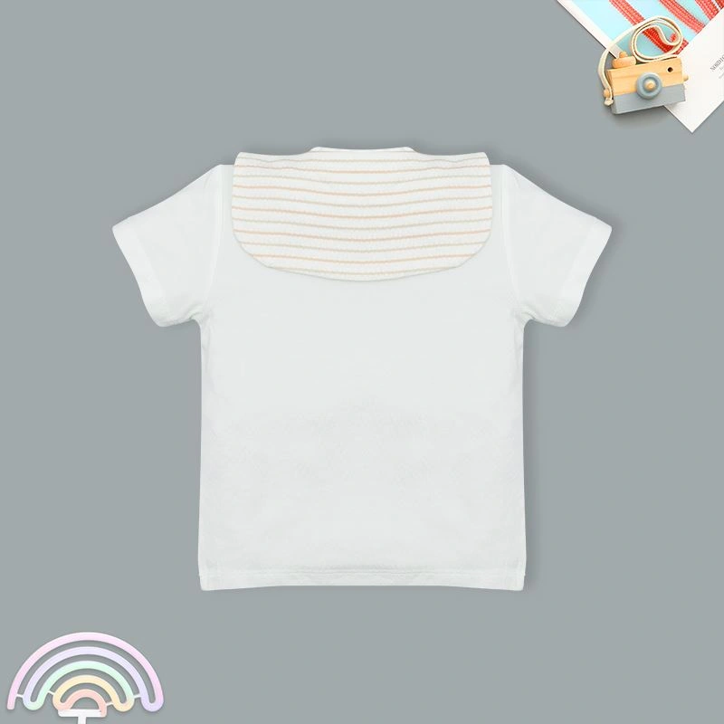 Bộ tay ngắn bé trai La Pomme Funny Baby màu xanh rêu - trắng 4