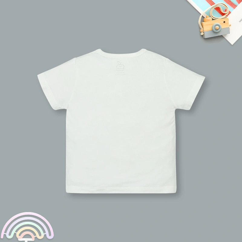 Bộ tay ngắn cài giữa bạn nhỏ dễ thương La Pomme màu ghi - trắng 7