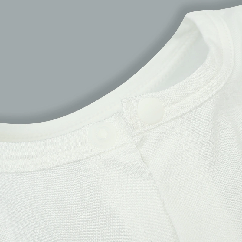 Bộ tay ngắn cài giữa bạn nhỏ dễ thương La Pomme màu ghi - trắng 10