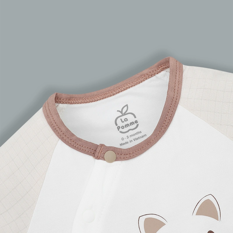 Bodysuit cài chéo bé nhỏ ngọt ngào La Pomme màu be - trắng 6