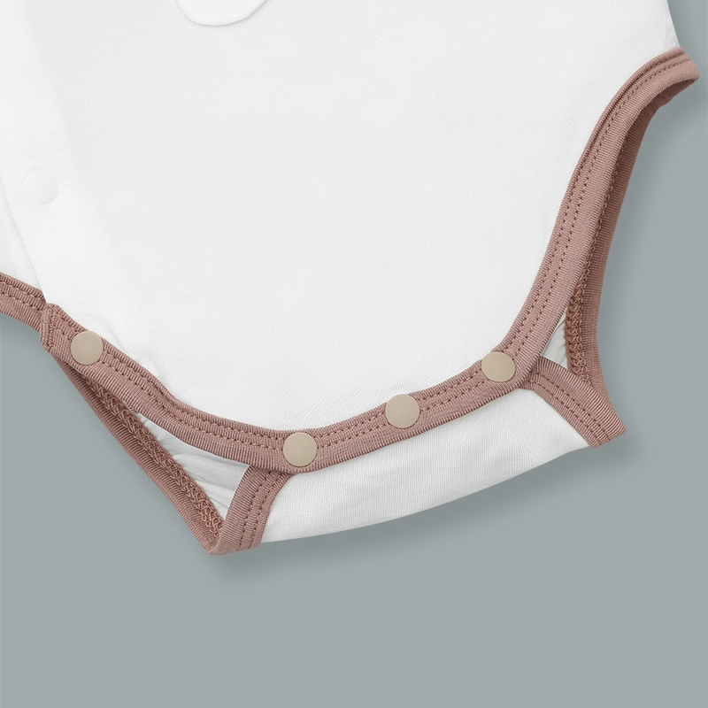 Bodysuit cài chéo bé nhỏ ngọt ngào La Pomme màu be - trắng 8