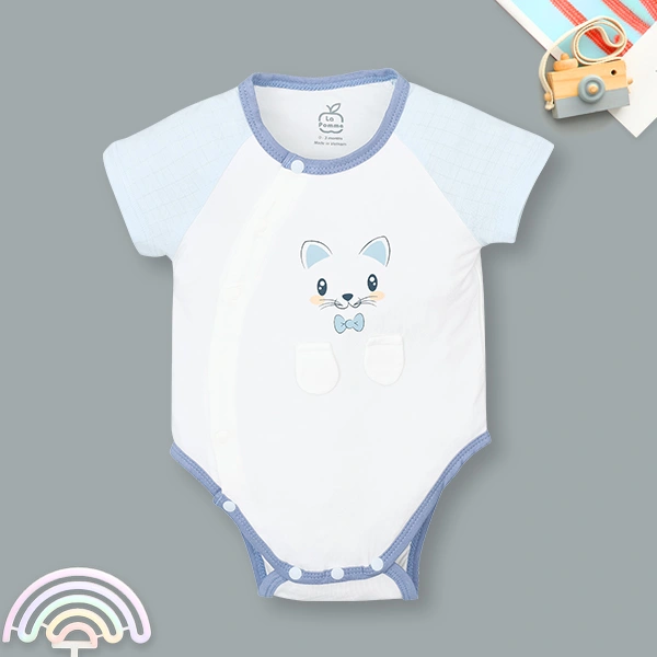 Bodysuit cài chéo bé nhỏ ngọt ngào La Pomme màu be - trắng 13