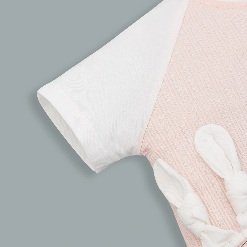 Bodysuit cài giữa raglan bạn thỏ tai dài La Pomme màu xanh dương - trắng 15