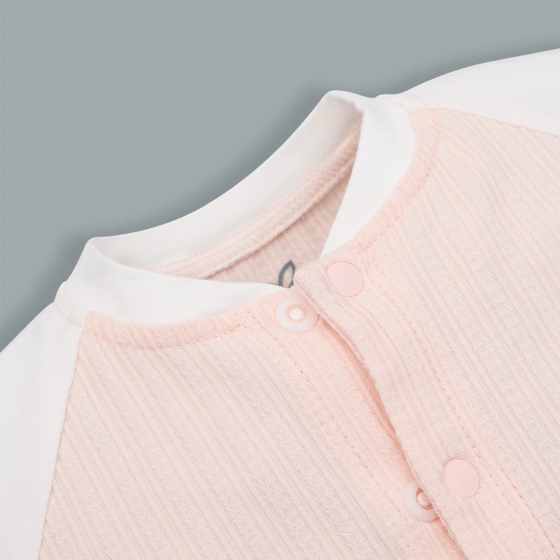 Bodysuit cài giữa raglan bạn thỏ tai dài La Pomme màu xanh dương - trắng 18