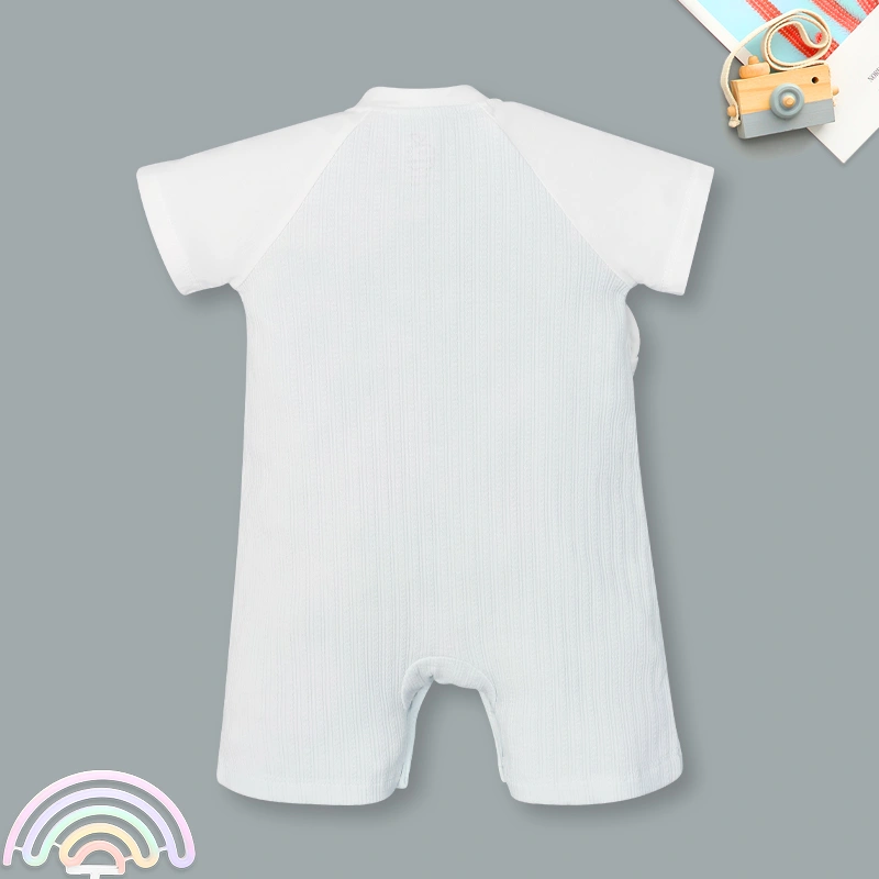 Bodysuit cài giữa raglan bạn thỏ tai dài La Pomme màu xanh dương - trắng 4