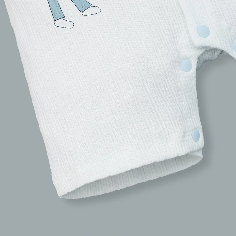 Bodysuit cài giữa raglan bạn thỏ tai dài La Pomme màu xanh dương - trắng 7