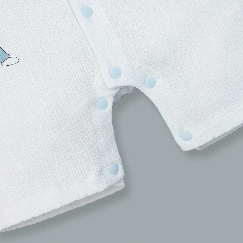 Bodysuit cài giữa raglan bạn thỏ tai dài La Pomme màu xanh dương - trắng 8