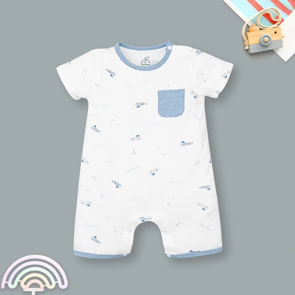 Bodysuit unisex La Pomme sợi tre xanh - trắng