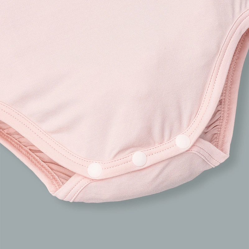 Bodysuit cài vai raglan xin chào bạn mới La Pomme màu hồng - trắng 10