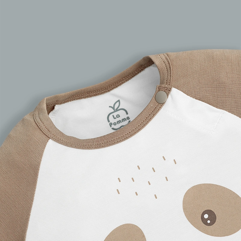 Bodysuit cài vai raglan xin chào bạn mới La Pomme màu hồng - trắng 16