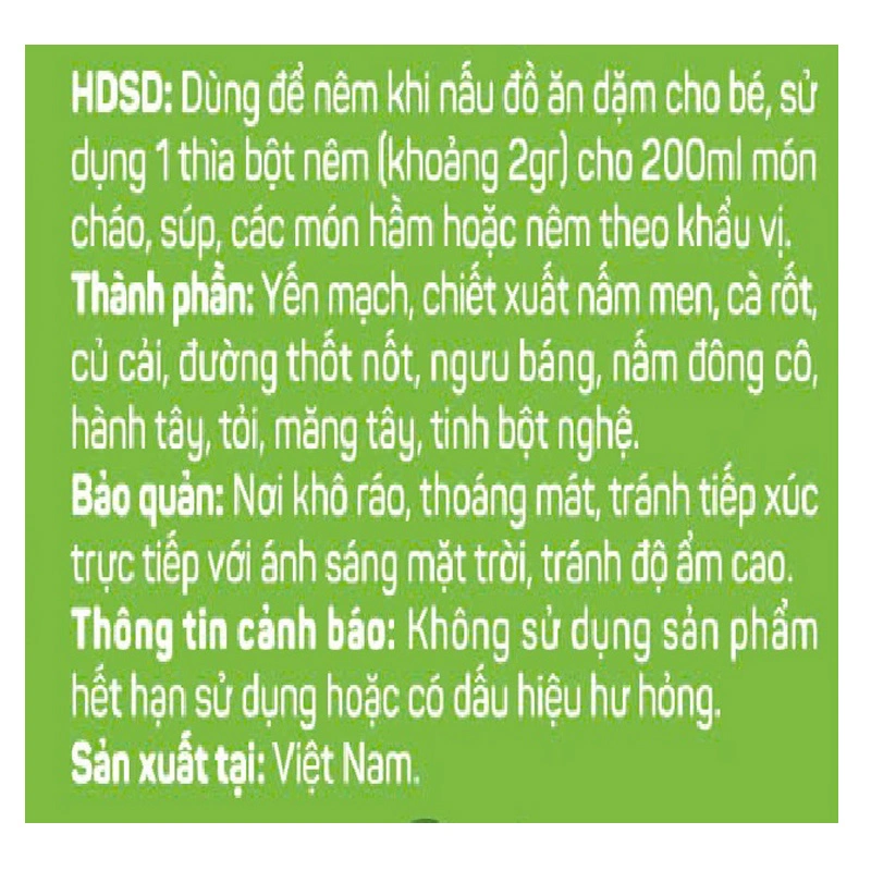 Bột nêm Jan's Kodomo rau củ, tảo hũ 90g 5
