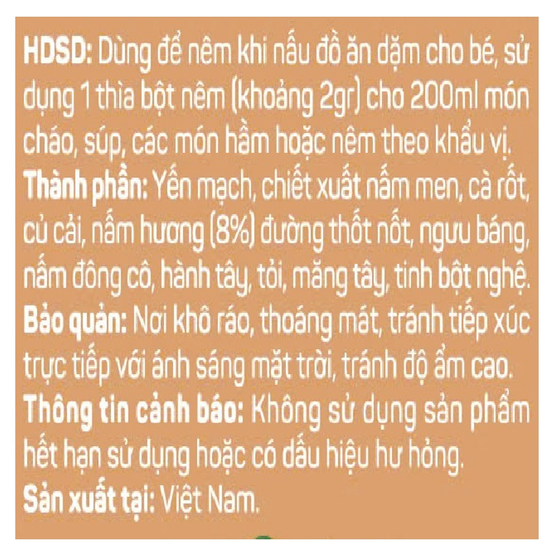 Bột nêm Jan's Kodomo rau củ, tảo hũ 90g 7
