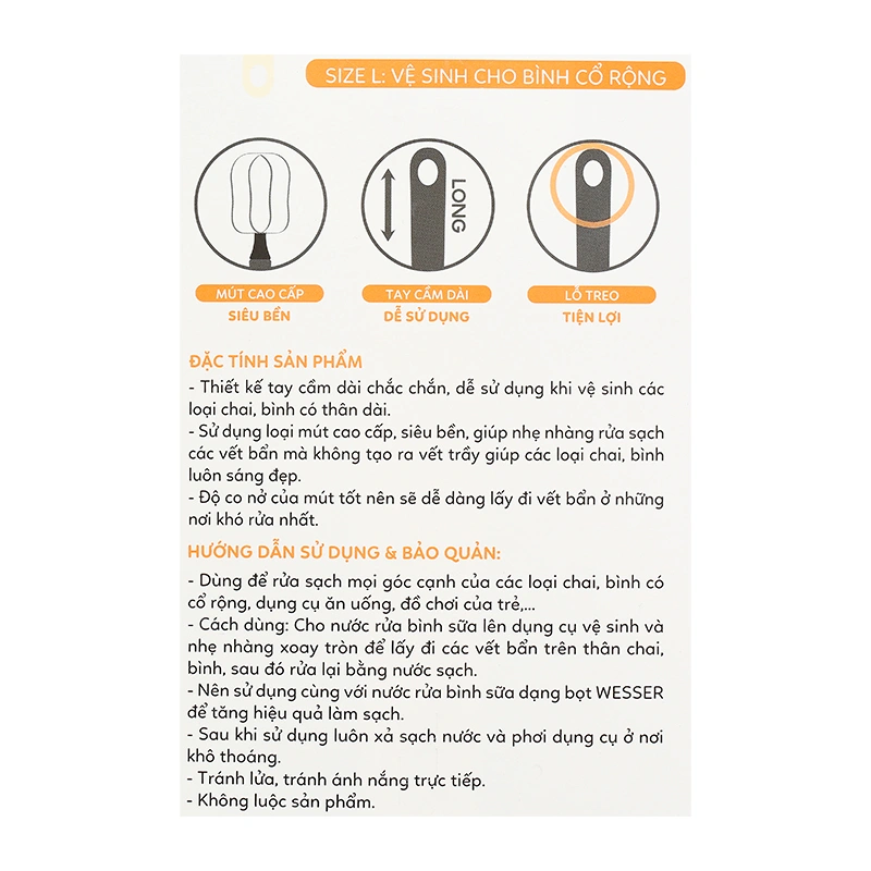 Cọ rửa bình sữa Wesser 6