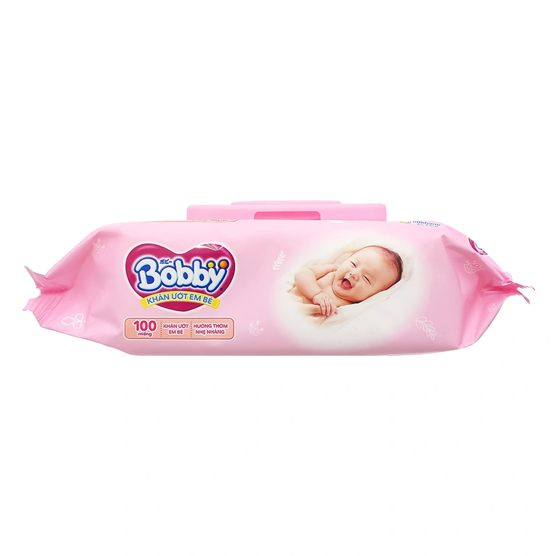 Khăn ướt Bobby dịu nhẹ cho da nhạy cảm hương thơm nhẹ nhàng gói 100 miếng 14