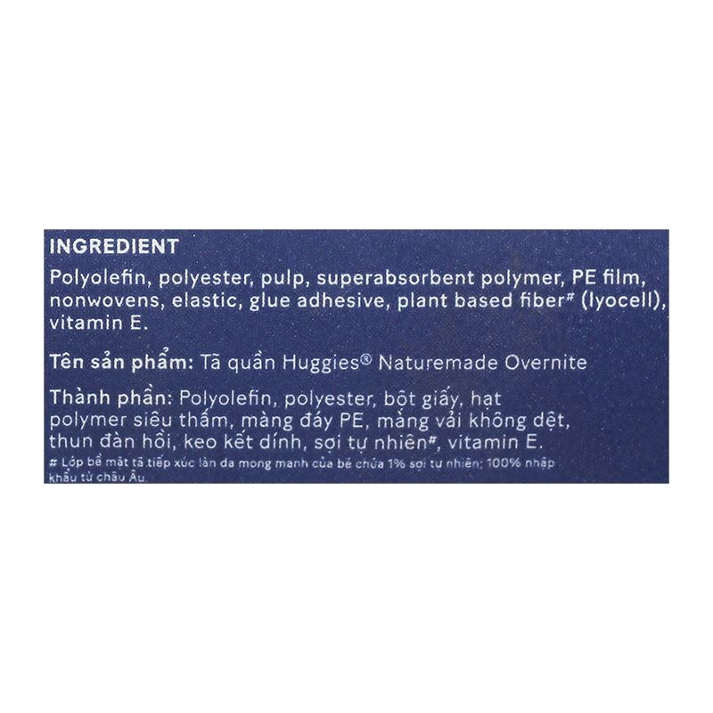 Tã quần Huggies Nature made Overnite size L 44 miếng (9 - 14 kg) 14