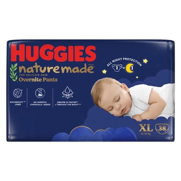 Tã quần Huggies Nature made Overnite size XL 38 miếng (12 - 18 kg) 2