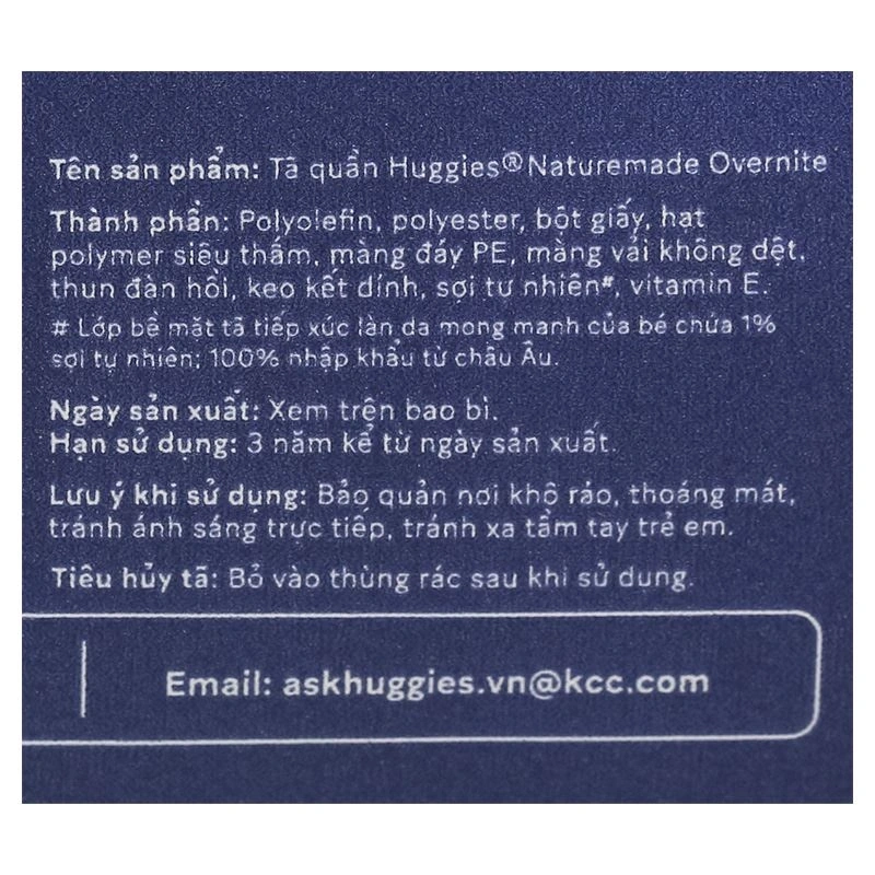 Tã quần Huggies Nature made Overnite size XL 38 miếng (12 - 18 kg) 14