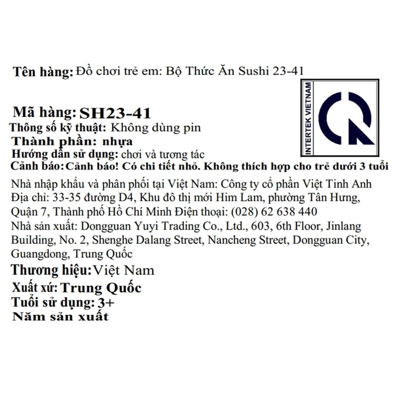Đồ chơi bộ thức ăn sushi Sweet Heart SH23-41 (24 chi tiết) 8