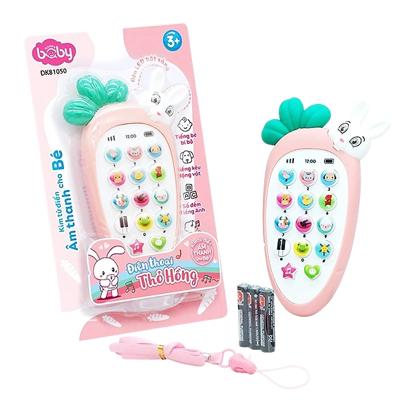 Đồ chơi điện thoại thỏ hồng Happy baby DK81050 1