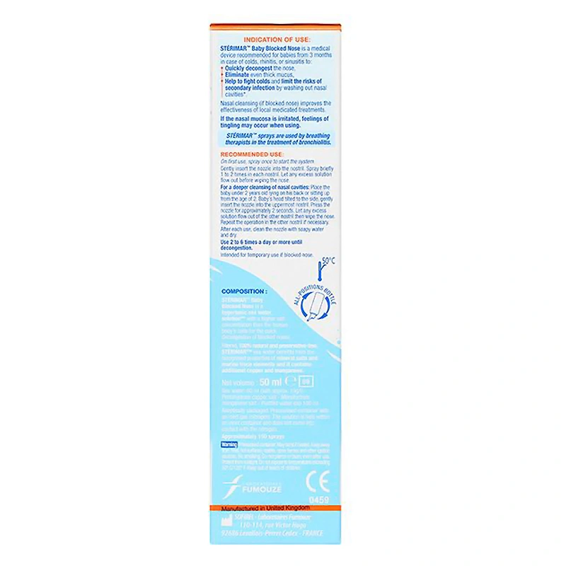 Dung dịch xịt mũi Sterimar Blocked Nose Baby hỗ trợ giảm viêm mũi cho bé chai 50 ml 4