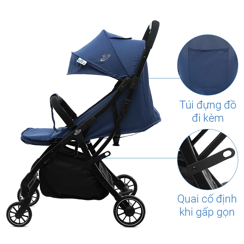 Xe đẩy 1 chiều gấp gọn Gluck Baby C-3 (0 - 5 tuổi) - Màu xanh navy 12