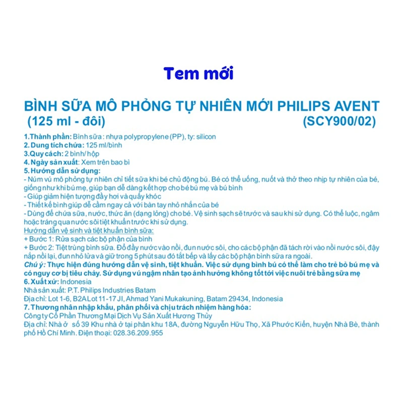 Combo 2 bình sữa nhựa PP Philips Avent SCY900/02 cổ rộng 125 ml (0 - 1 tháng) 13