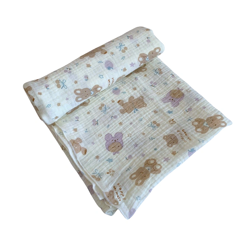 Khăn tắm muslin Bessla 2 lớp 90x100 cm - Gấu 2