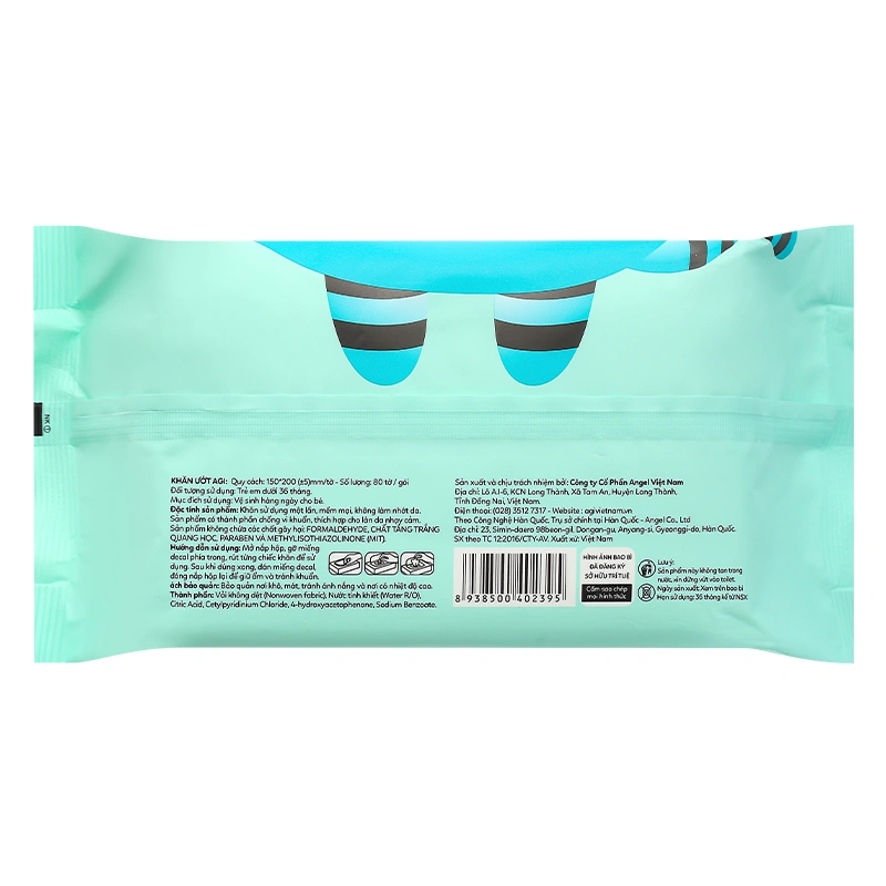 Combo 2 khăn ướt Agi không mùi gói 80 miếng - Con mèo 6