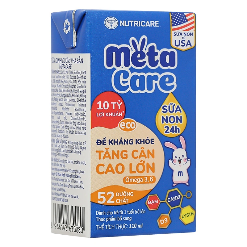 Combo 3 thùng 48 hộp sữa non pha sẵn MetaCare Eco 110 ml (từ 1 tuổi) 17