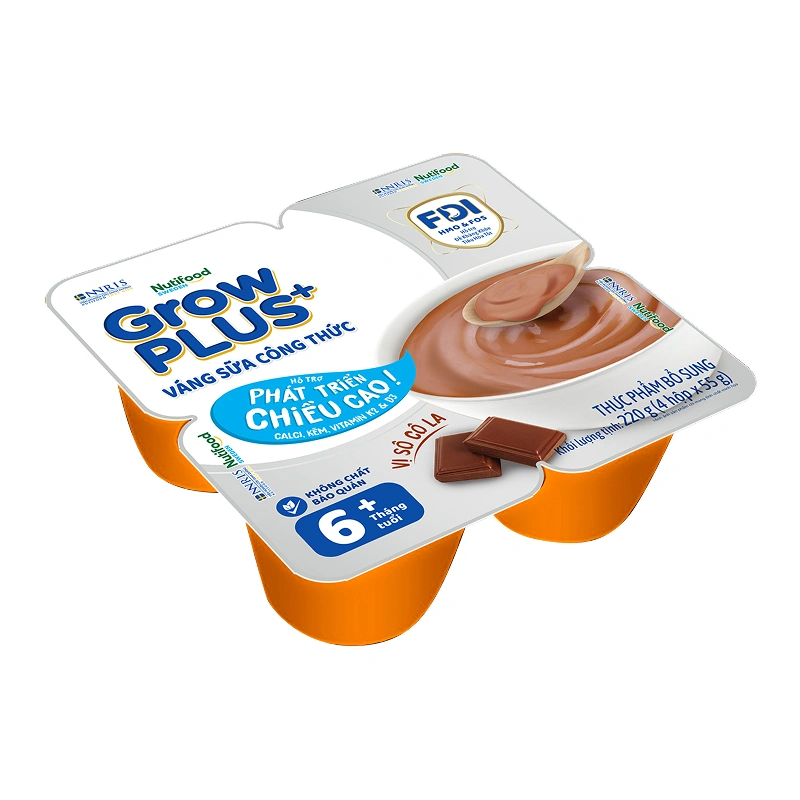 Lốc 4 hũ váng sữa Nutifood GrowPLUS+ vị vani 55g (từ 6 tháng) 5